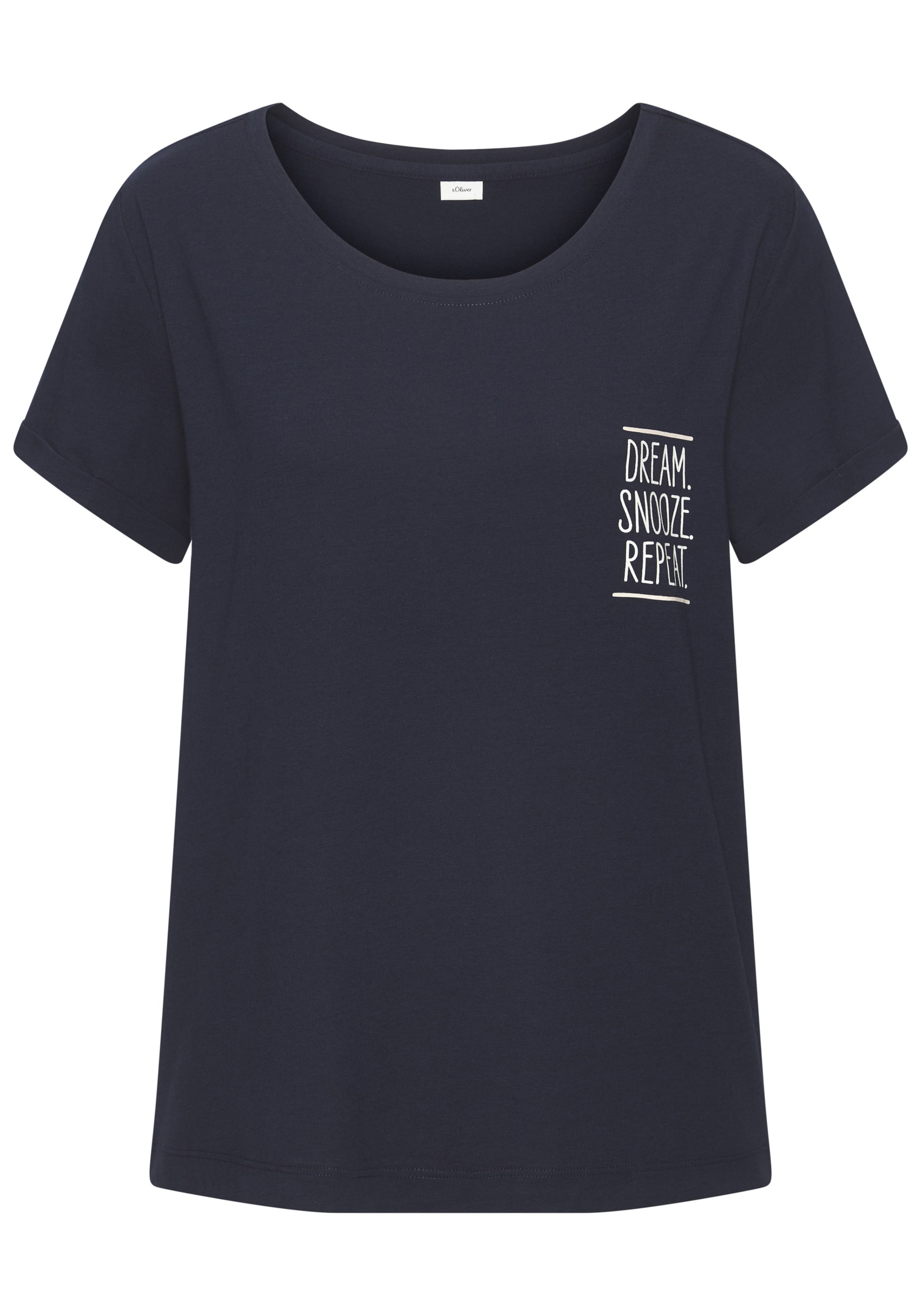 s.Oliver - Camiseta para dormir en azul: frente
