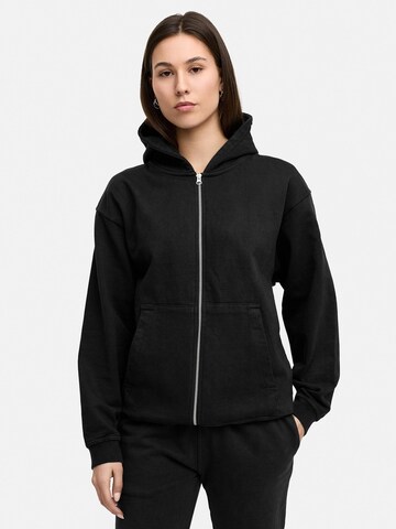 Daily Cotton Zip-Up Hoodie 'DCLUGO' in Black: front