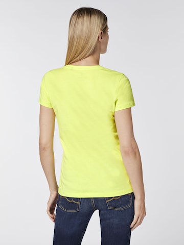 Oklahoma Jeans Shirt ' mit Herz-Motiv und Logo-Schriftzug ' in Yellow