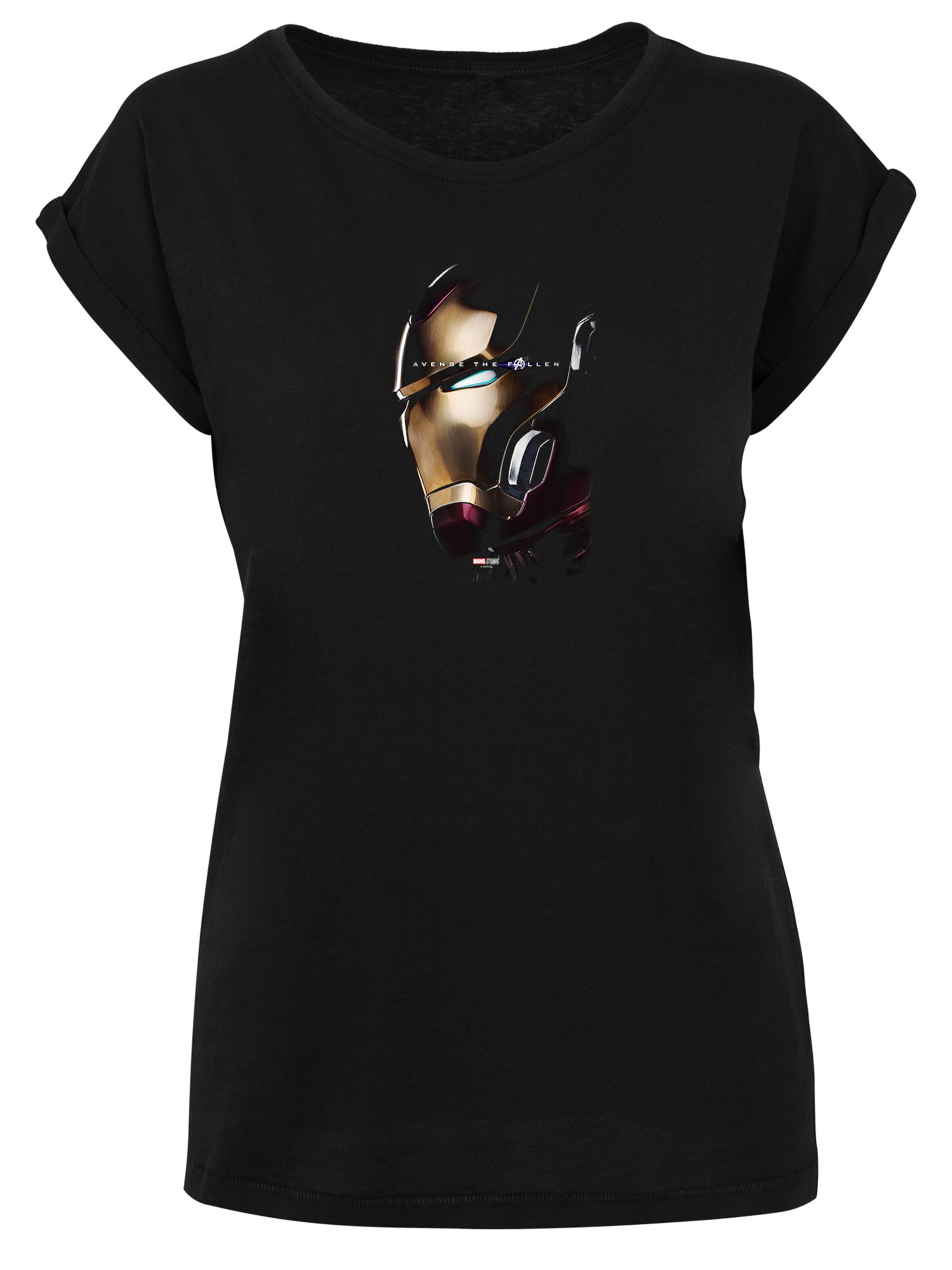 F4NT4STIC Shirt 'Marvel Avengers Endgame Avenge The Fallen Iron Man' in Zwart: voorkant