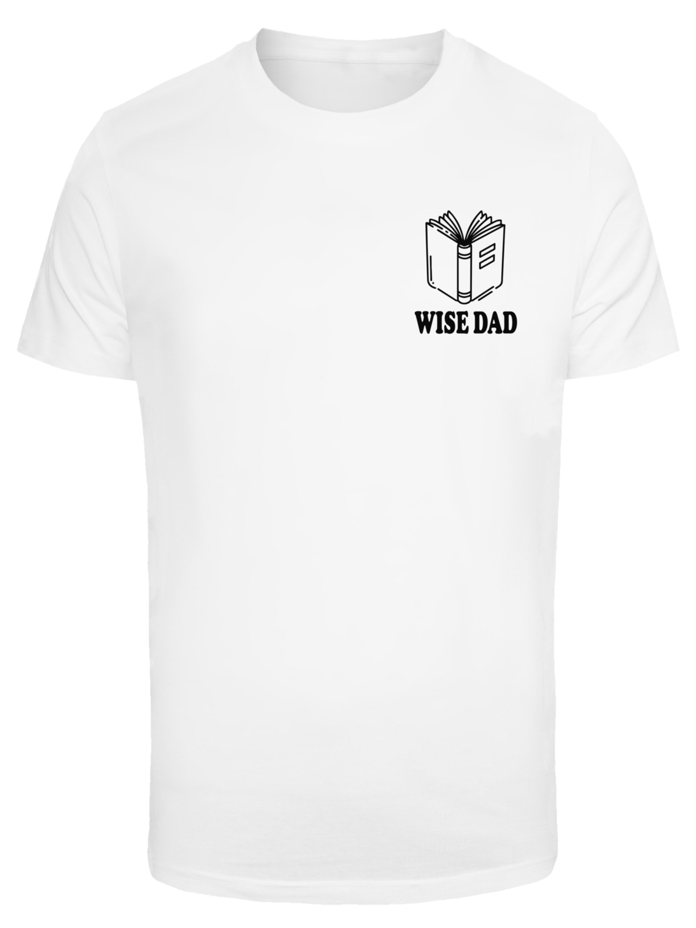F4NT4STIC T-Shirt 'Wise Dad Lustiges Vatertagsmotiv Für Schlaue Väter' in Weiß: Vorderseite