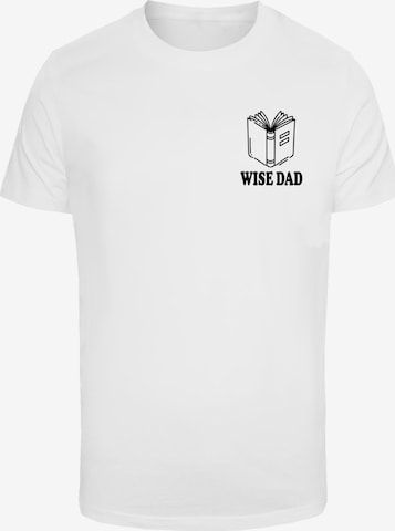 F4NT4STIC Shirt 'Wise Dad Lustiges Vatertagsmotiv Für Schlaue Väter' in White: front