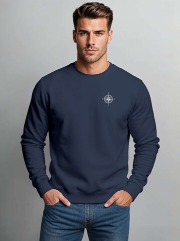 Neverless Sweatshirt 'Kompass' in Blue