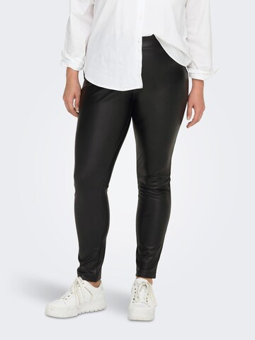 Skinny Leggings 'Super-Star' de la ONLY Carmakoma pe negru: față