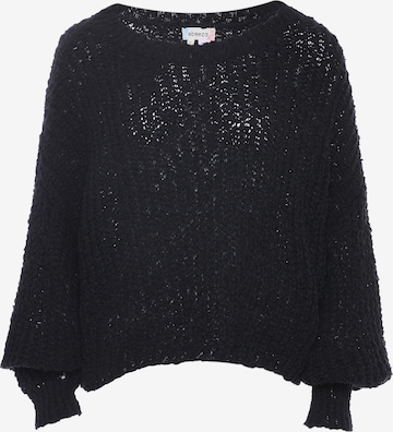 Pulover de la ebeeza pe negru: față