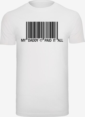 Maglietta 'Dad Pay Barcode' di Merchcode in bianco: frontale