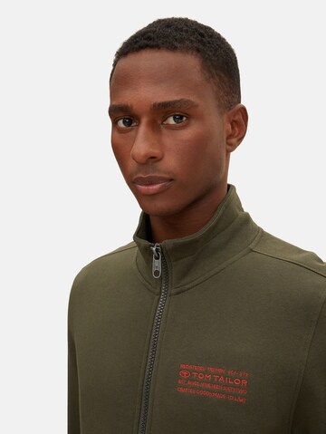 TOM TAILOR Zip-Up Hoodie in Green