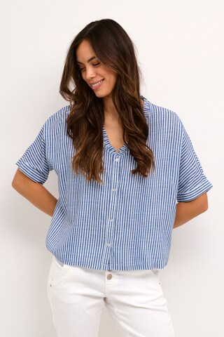 Cream Blouse 'Tiah' in Blue: front