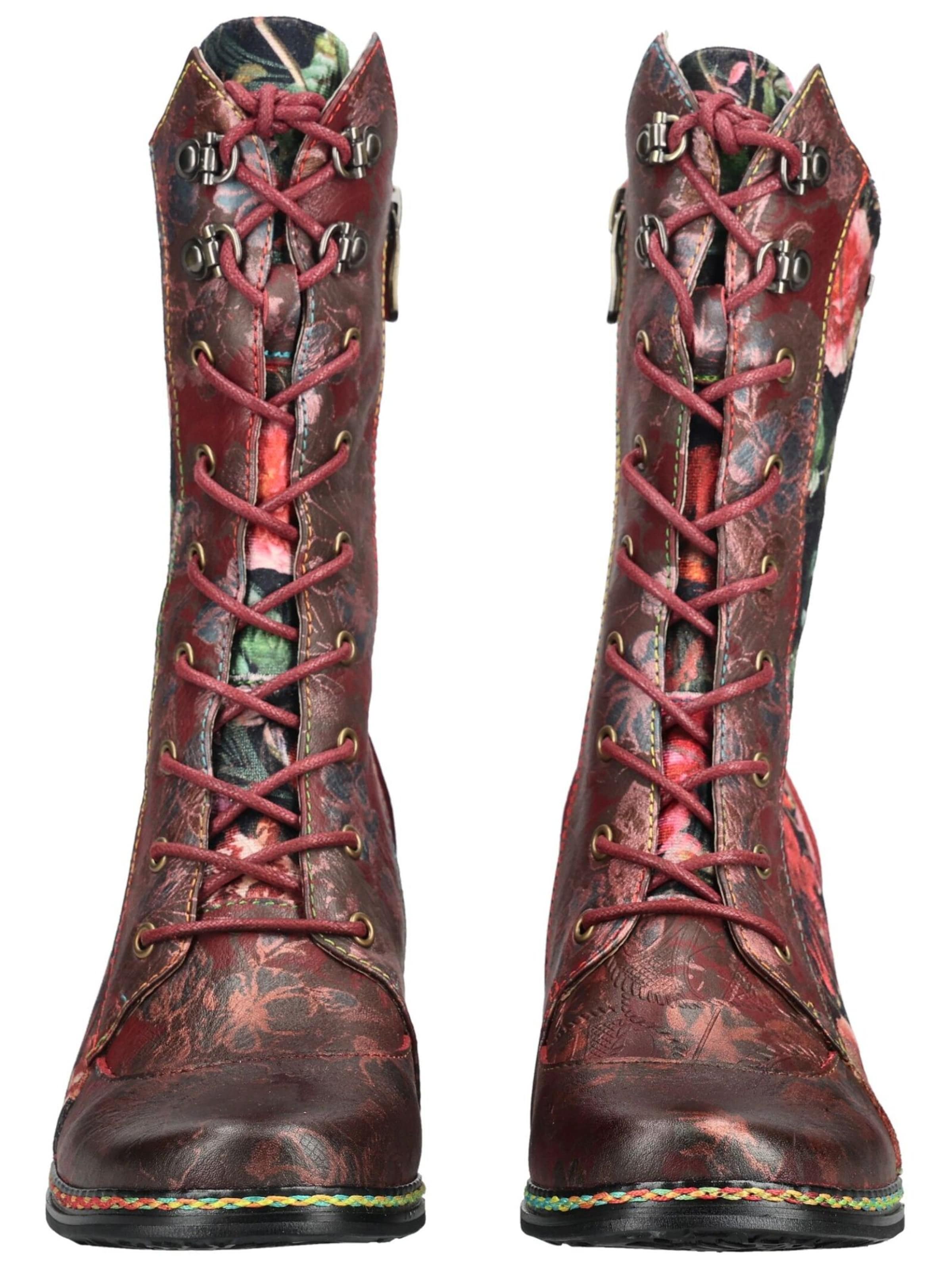 Bottines à lacets Laura Vita en rouge