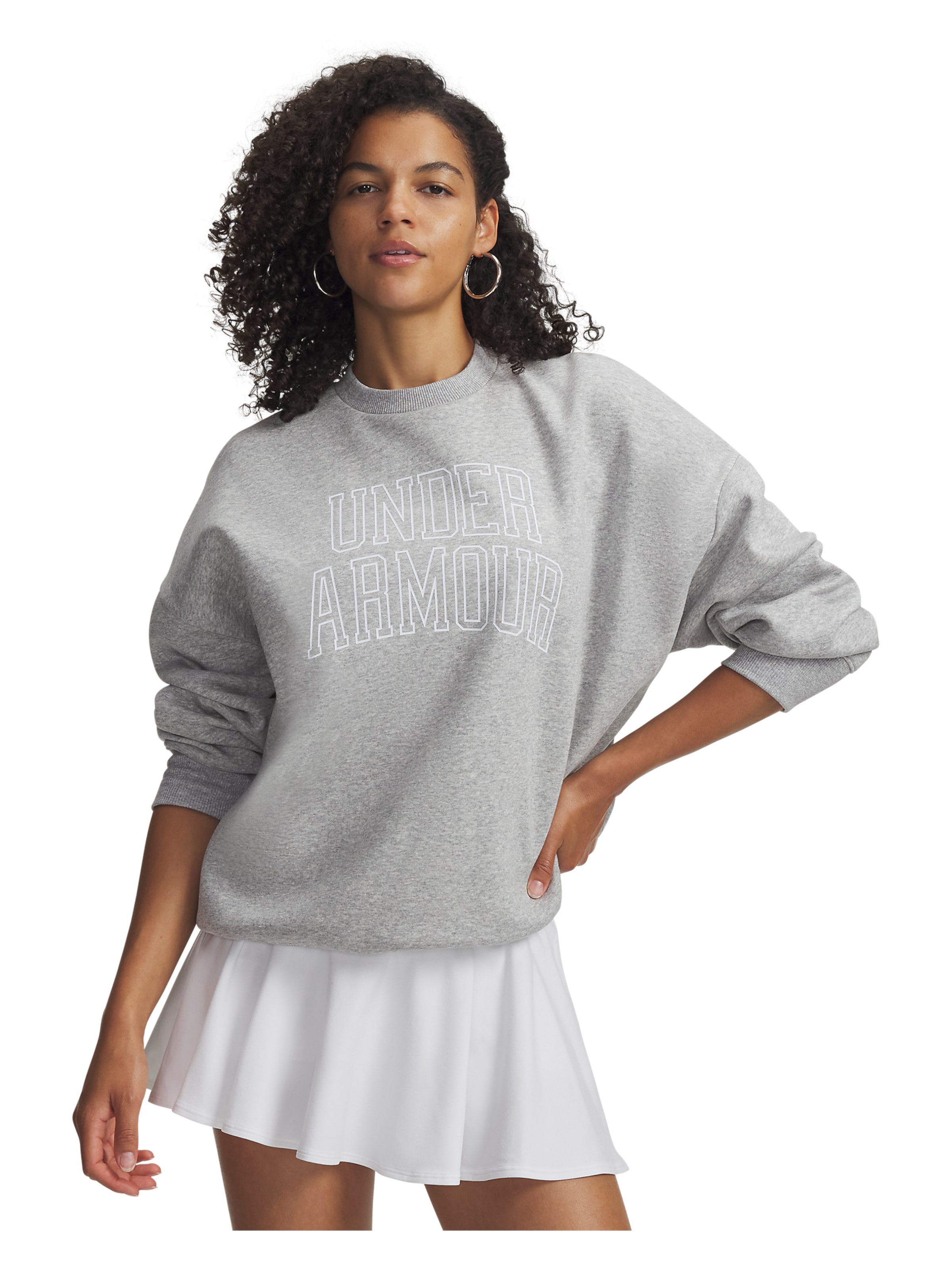 UNDER ARMOUR Sportief sweatshirt in Grijs: voorkant