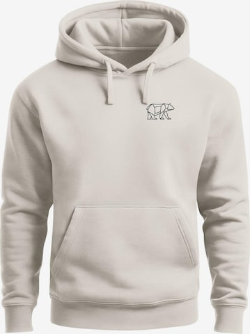 Neverless Sweatshirt 'Bär Lineart Polygon' in Weiß: Vorderseite