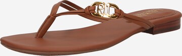 Tongs 'EMALIA' Lauren Ralph Lauren en marron : devant