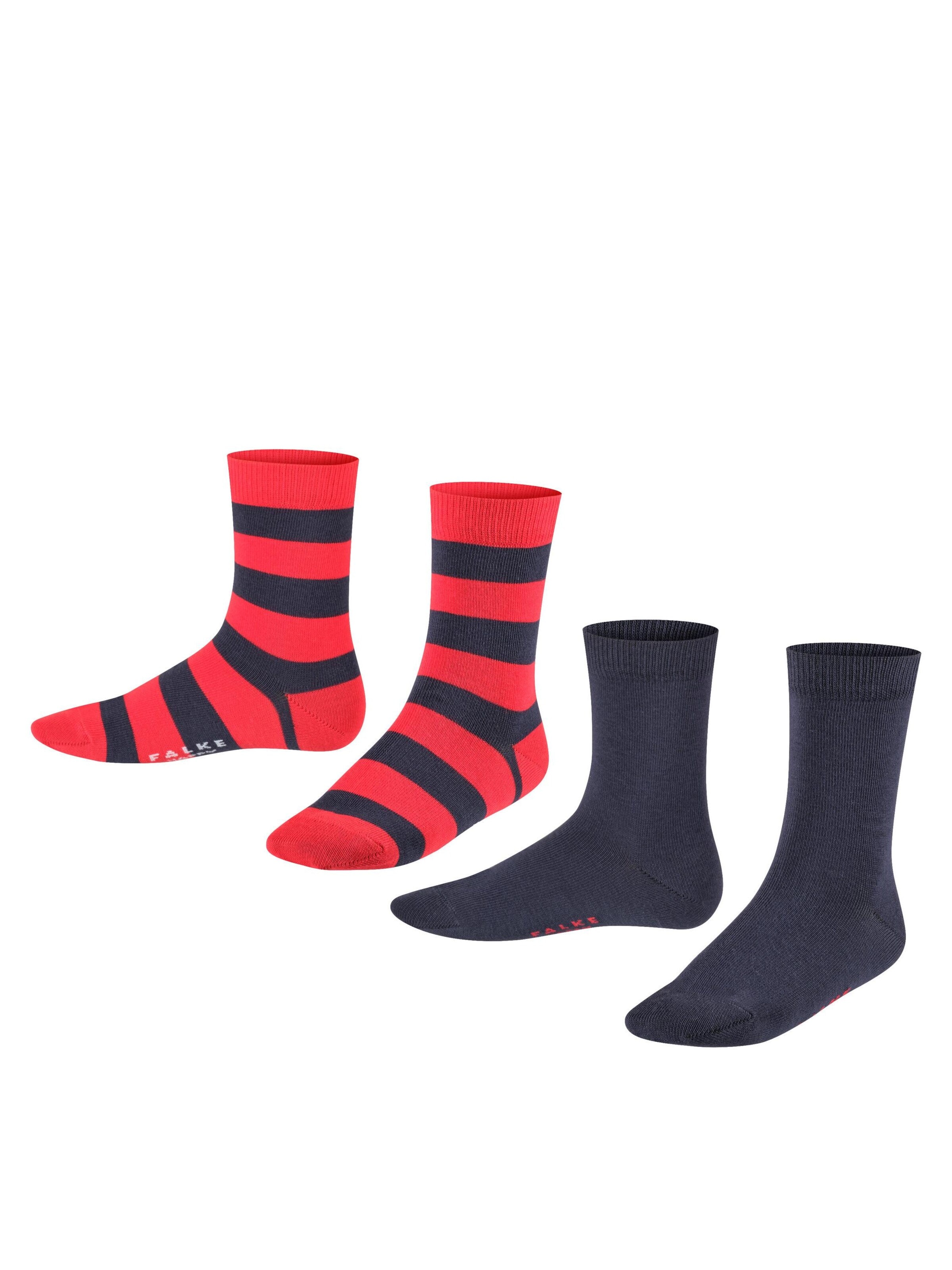 FALKE Sokid 'Happy Stripe 2-Pack', värv sinine: eest vaates