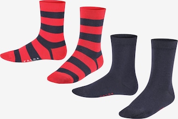 FALKE Sokid 'Happy Stripe 2-Pack', värv sinine: eest vaates
