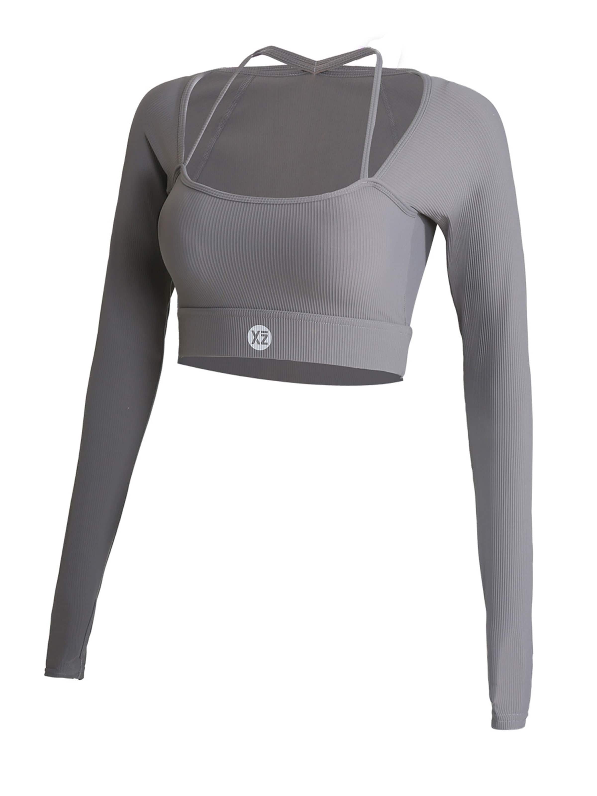 YEAZ Funkční tričko 'Club Level' – šedá: přední strana