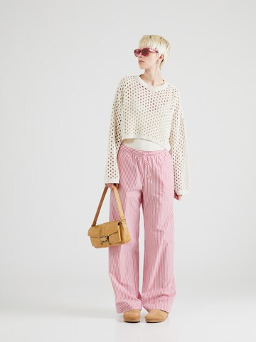 Monki - Pierna ancha Pantalón en rojo