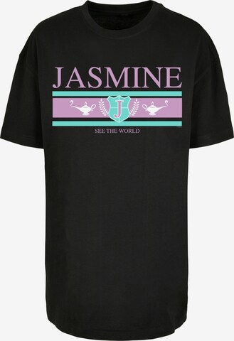 F4NT4STIC Oversized shirt 'Disney Jasmine See The World' in Zwart: voorkant