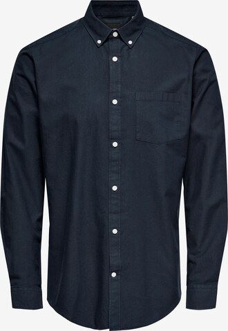 Coupe regular Chemise 'Neil' Only & Sons en bleu : devant