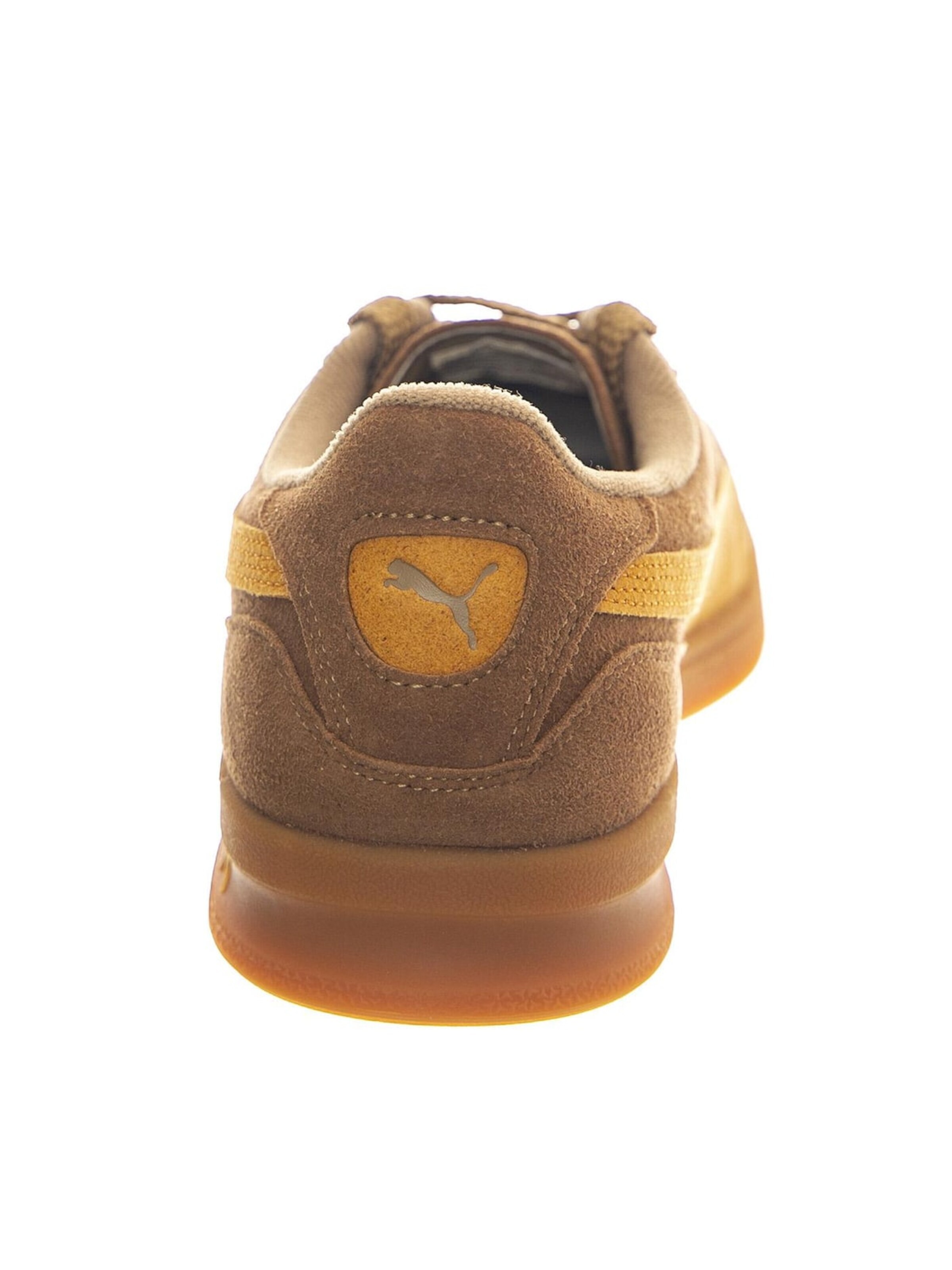 PUMA Athletic lace-up shoe 'Indoor R-Suede Chocolate Chip / Sport Yellow' in Brown