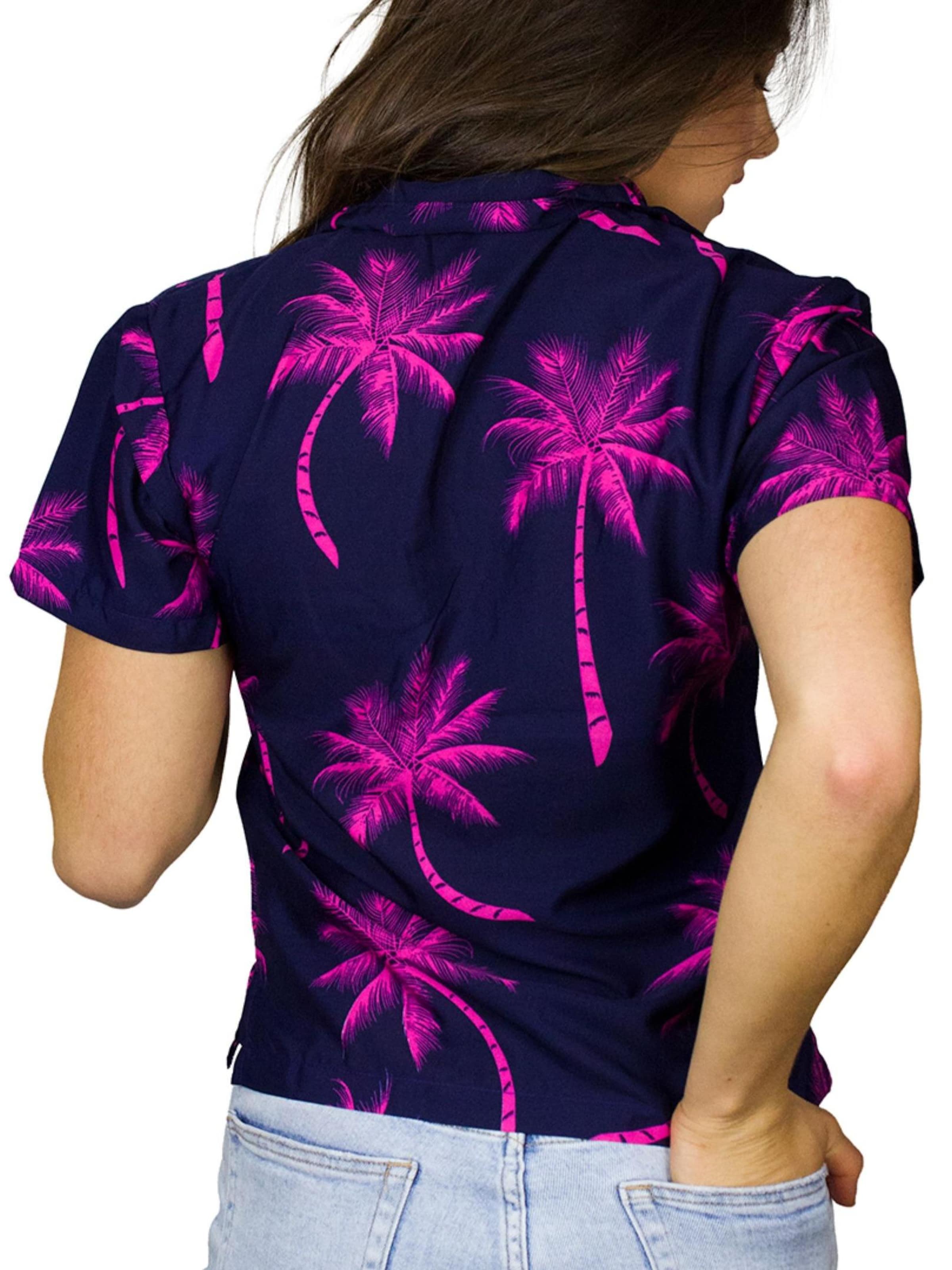 King Kameha Bluse 'Palmshadow'‌‌‌‌‌‌ in Blau