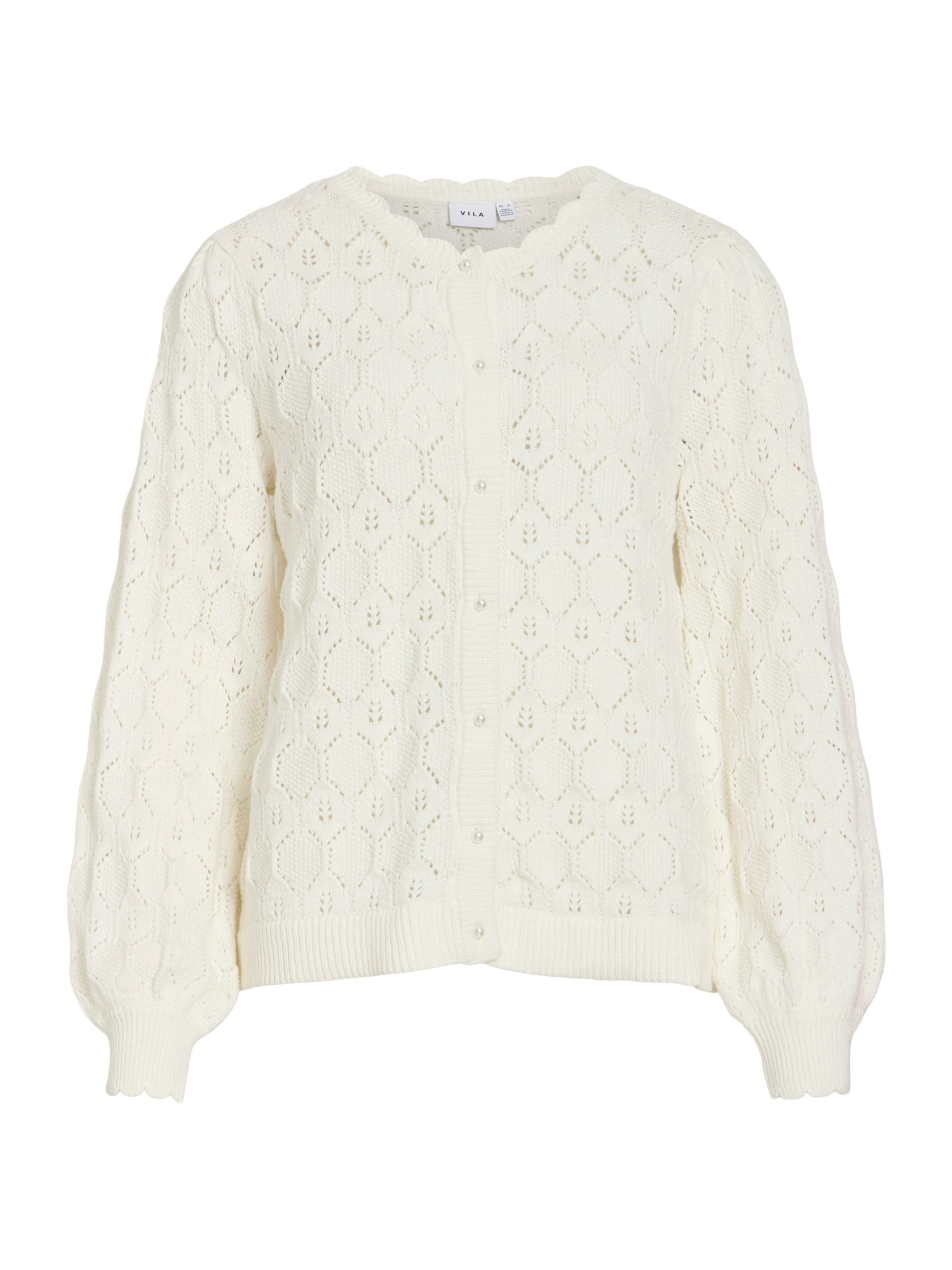 VILA Gebreid vest 'VILOWEN' in Wit: voorkant