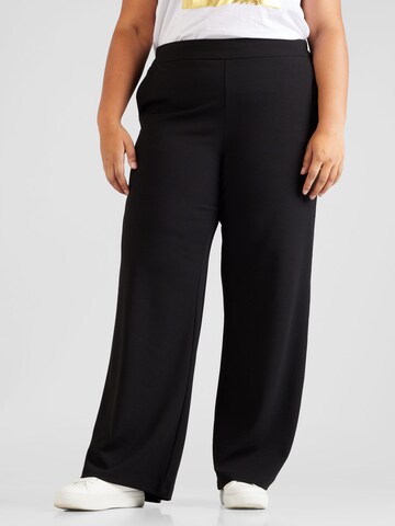 Wide leg Pantaloni 'NULA' di PIECES Curve in nero: frontale