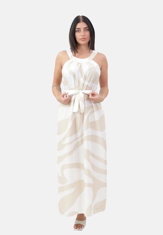 Elara Kleid in Beige: Vorderseite