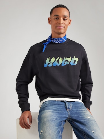 HUGOSweater majica 'Nifterix' - crna boja: prednji dio