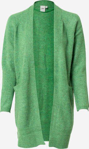 ICHI Knit Cardigan in Green: front