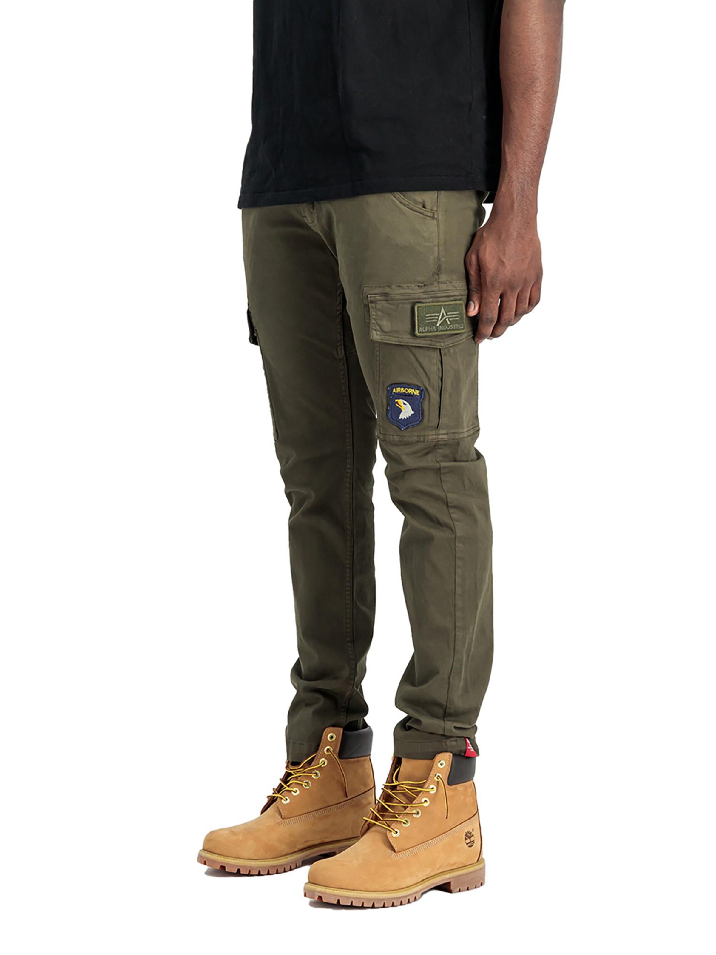 ALPHA INDUSTRIES Regular Cargo Pants 'Petrol Patch' in Green