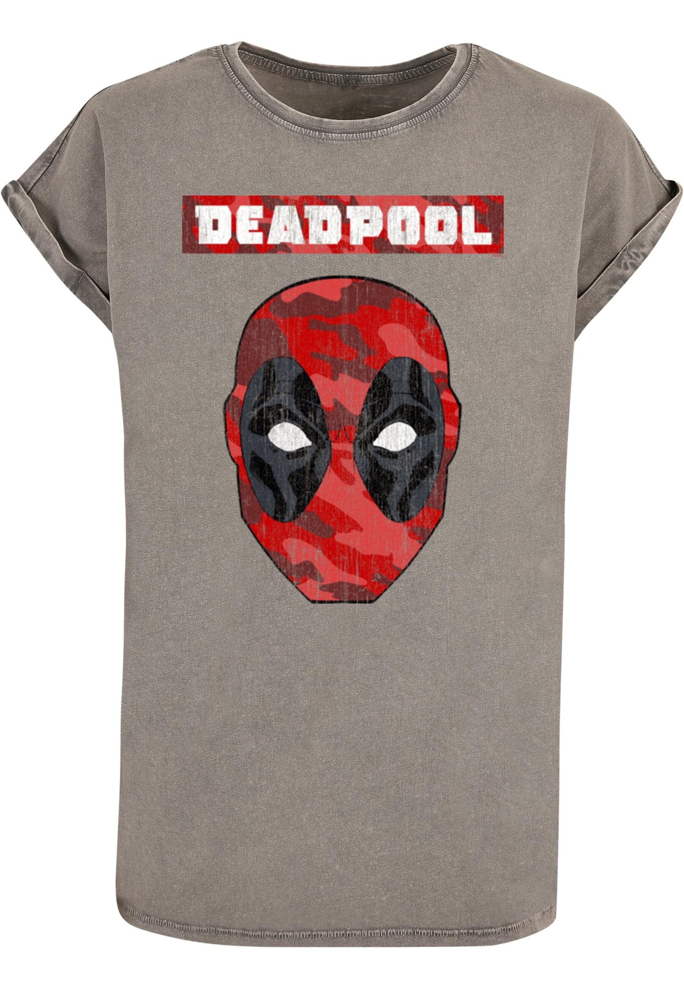 ABSOLUTE CULT T-Shirt 'Deadpool - Camo Head' in Grau: Vorderseite