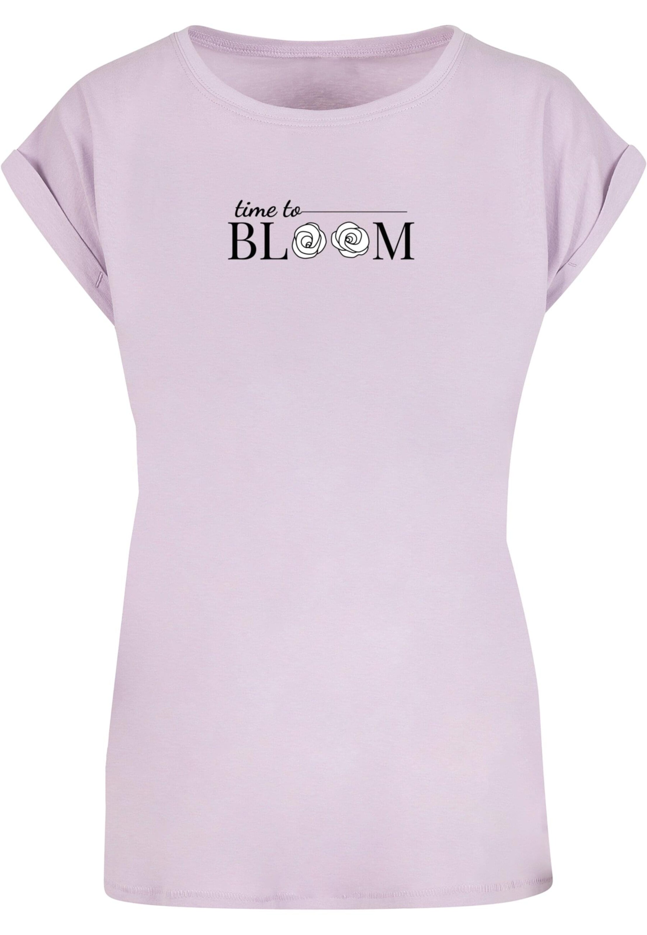 Merchcode T-Shirt 'Time To Bloom' in Lila: Vorderseite