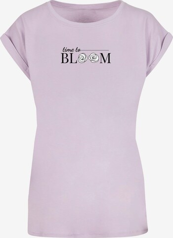 Merchcode Shirt 'Time To Bloom' in Lila: voorkant