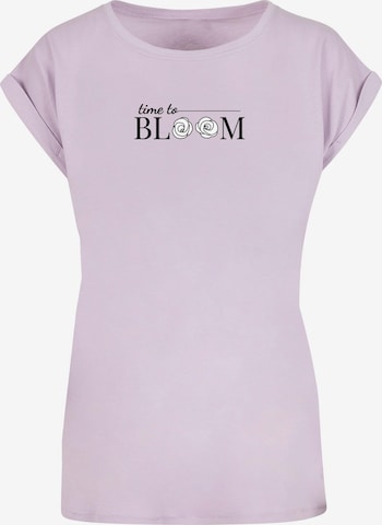 Merchcode Shirt 'Time To Bloom' in Lila: voorkant