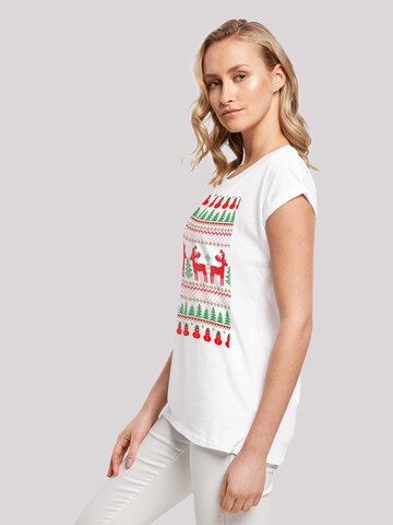 T-shirt 'Christmas Reindeers' F4NT4STIC en blanc