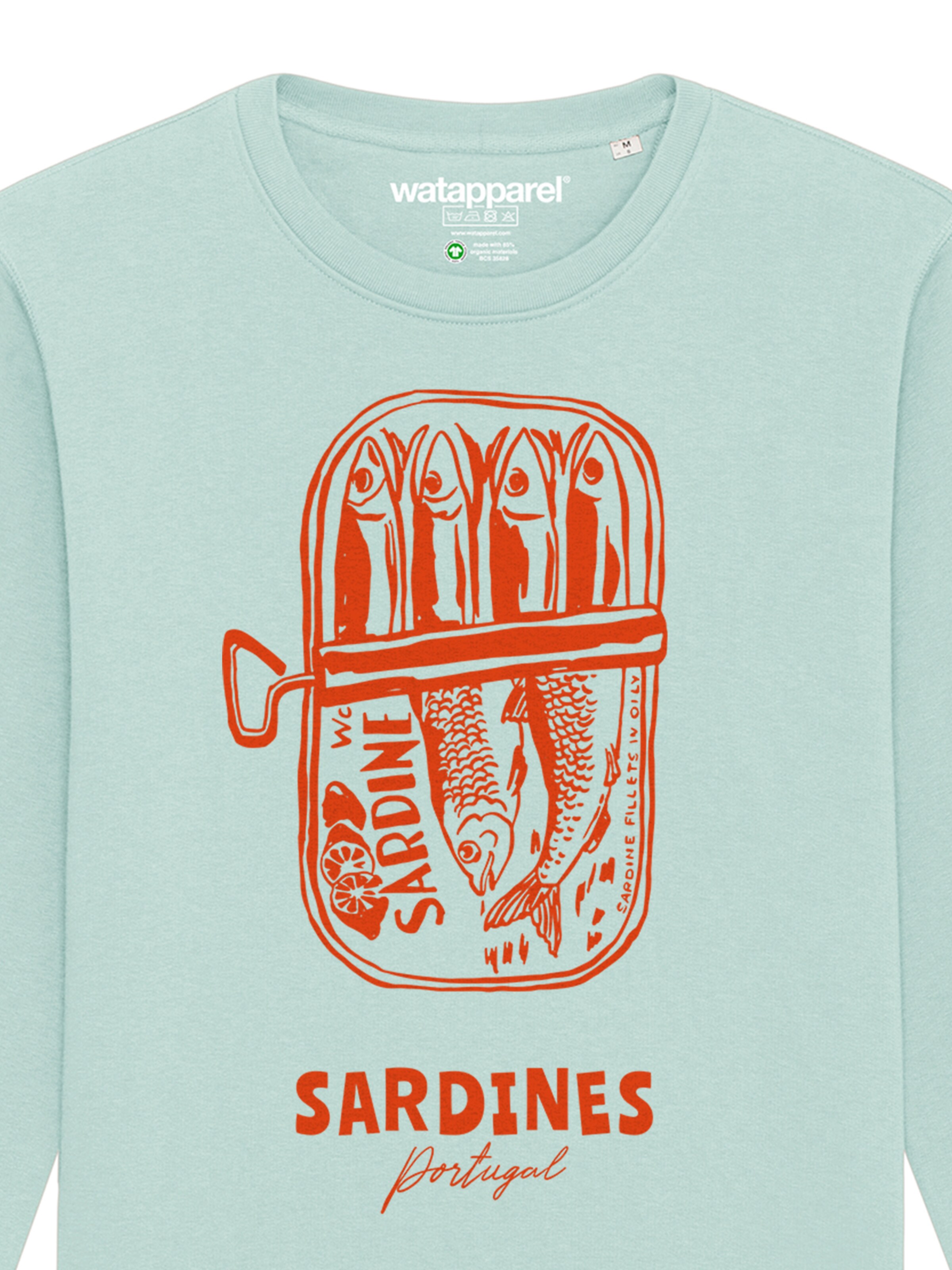 Watapparel Sweatshirt 'Sardines Portugal' in Blauw
