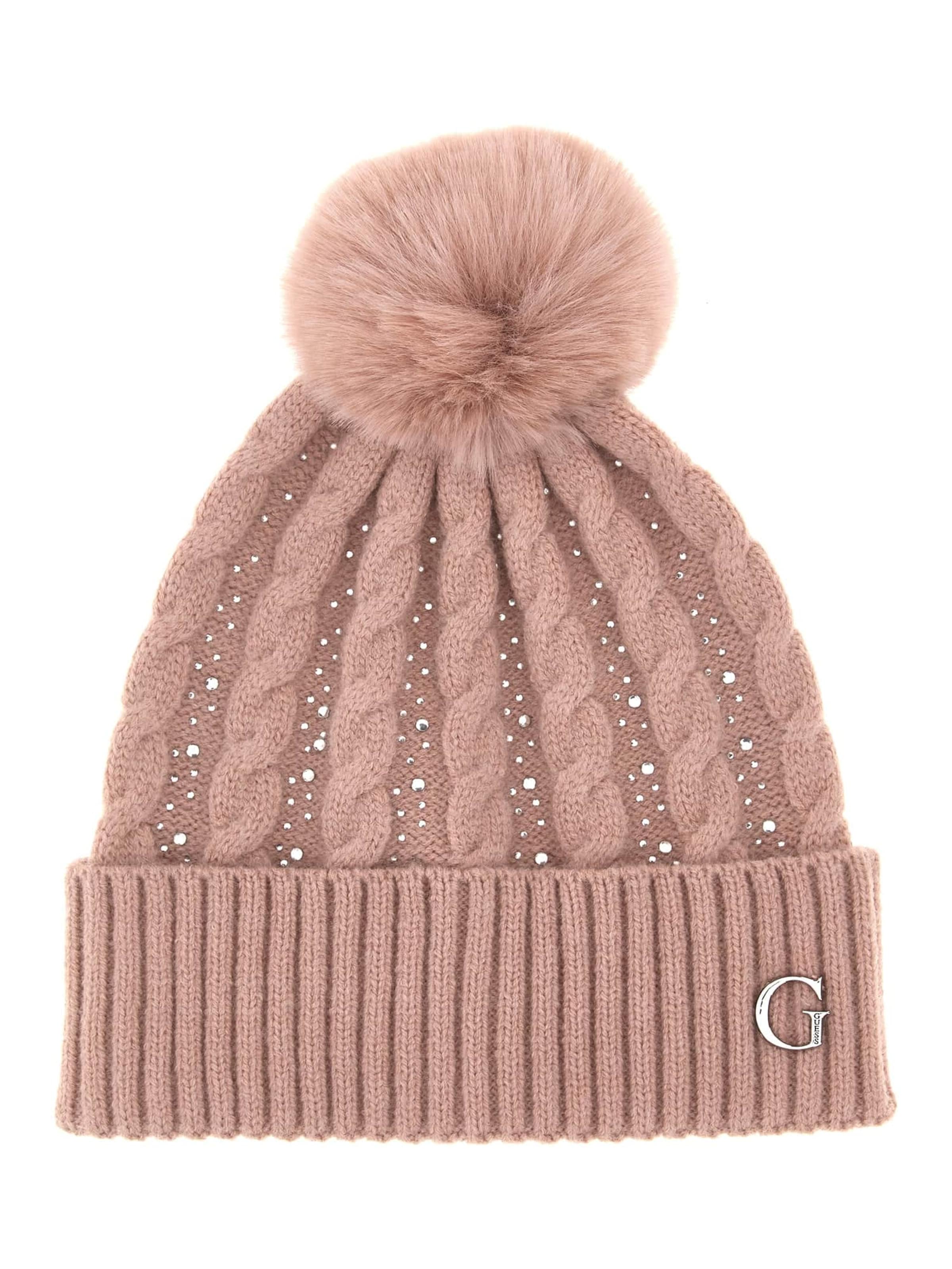 GUESS Beanie in Pink: front