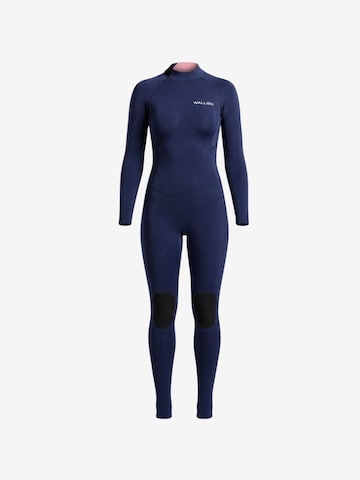 WALLIEN Wetsuit 'High Performance Yulex (3/2) Back Zip' in Blauw: voorkant