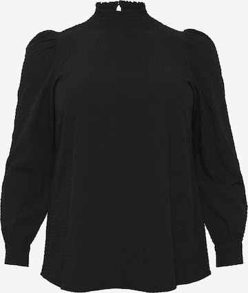 KAFFE CURVE Blouse 'Ditta' in Zwart: voorkant