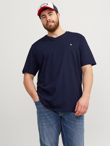 Jack & Jones Plus - Camiseta 'Paulos' en azul: frente