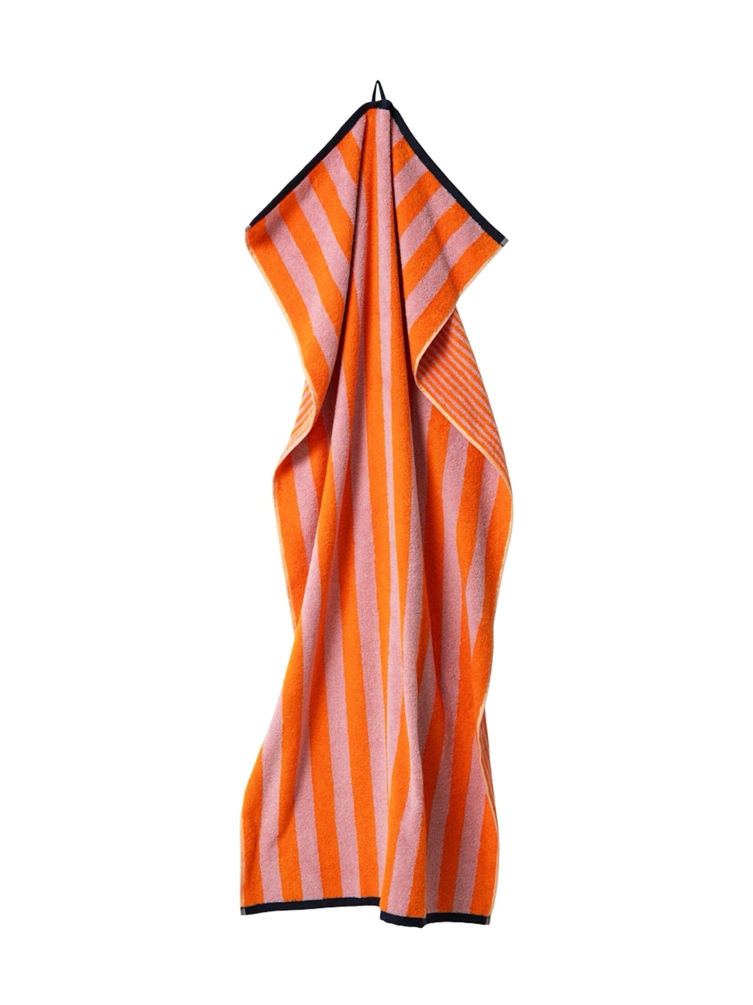 Herzbach home Shower towel 'Good Vibes' in Orange: front