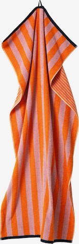 Serviette de douche 'Good Vibes' Herzbach home en orange : devant