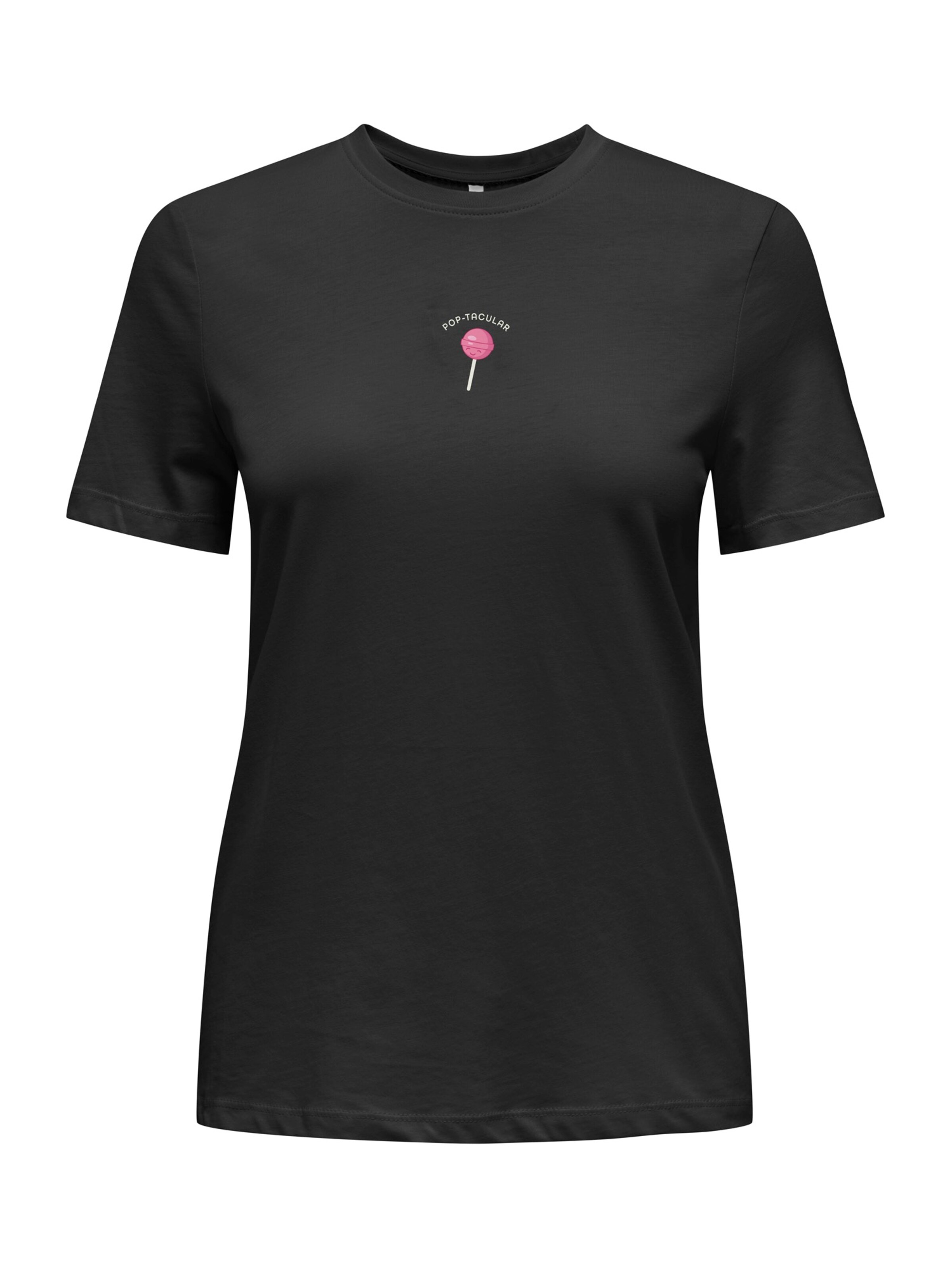 ONLY - Camiseta 'ONLFOODIE' en negro: frente