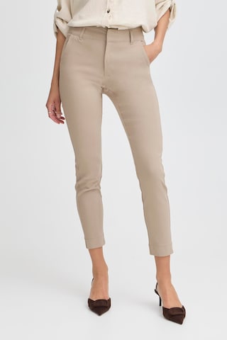Coupe slim Pantalon 'BYDixi' b.young en beige : devant