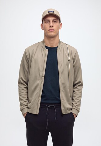 BOSS - Sudadera con cremallera deportiva 'Game' en verde