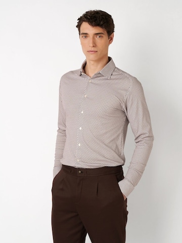 DESOTO Slim fit Button Up Shirt in White: front