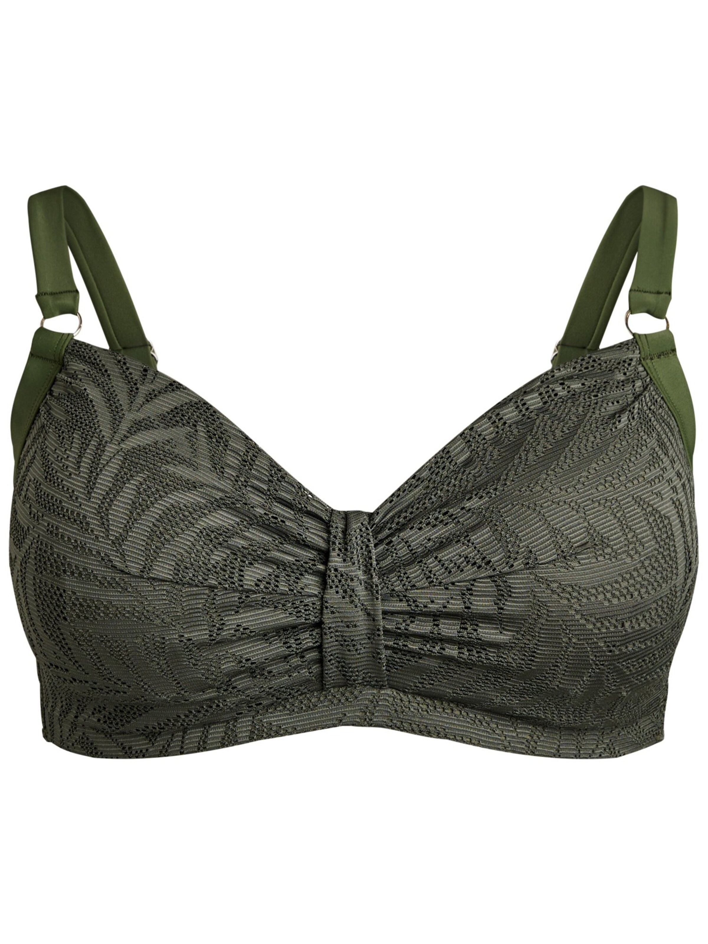 Swim by Zizzi T-shirt Bikini top 'Serina' in Green: front