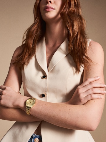 FOSSIL Analoog horloge 'FOSSIL WATCH +PURSE' in Goud: voorkant