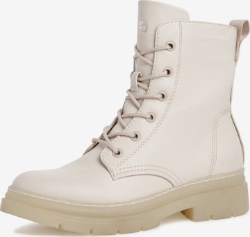 TAMARIS Lace-Up Ankle Boots in Beige: front