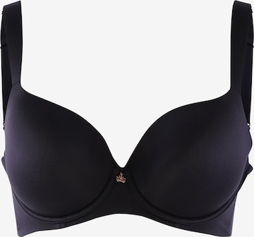 Royal Lounge Intimates Balconette Bra ' Royal Diva ' in Black: front